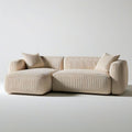 2-Sitzer Ecksofa mit linker Recamiere, 250 x 160 x 75 cm, Beige, Cordbezug aus Polyester