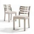 2er-Set Esszimmerstühle 45 x 52 x 97 cm Creme Edelstahlfarben PU-Kunstleder
