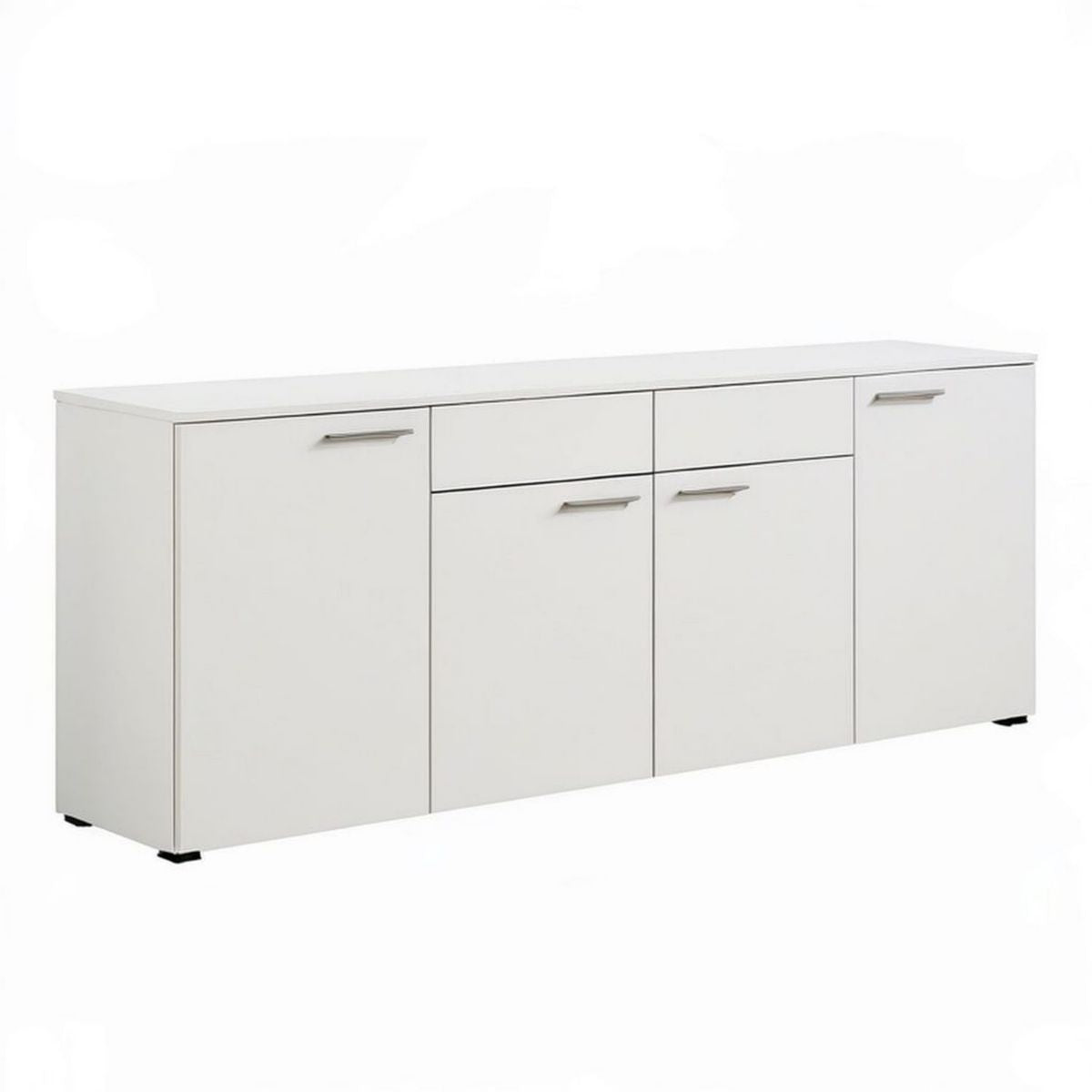 Sideboard 160 x 40 x 80 cm Weiss aus melaminbeschichteter Spanplatte