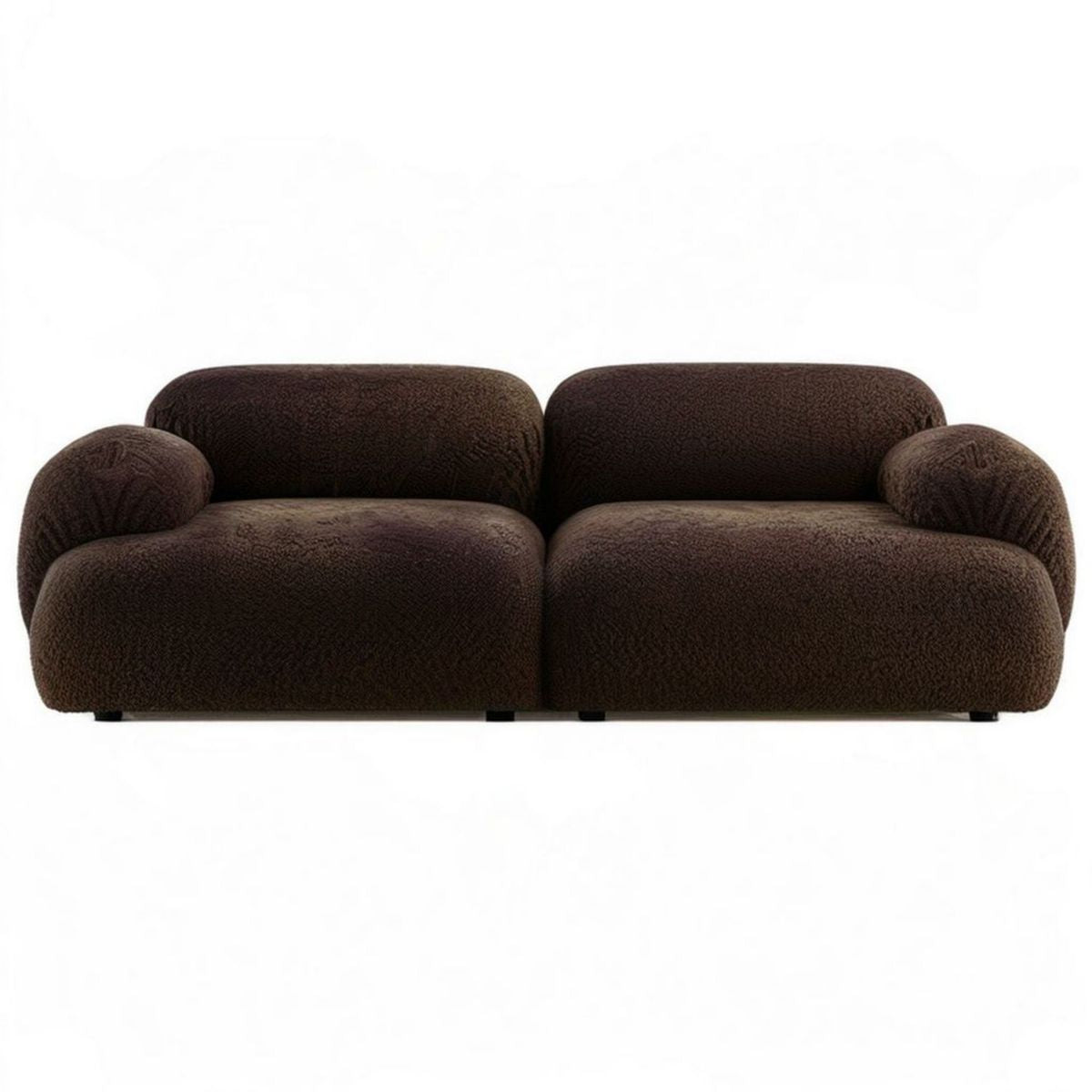 2-Sitzer-Sofa 220 × 100 × 75 cm Dunkelbraun mit Bouclé-Polyesterbezug