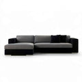 Ecksofa mit linksseitiger Recamiere, 280 x 165 x 80 cm, Grau/Schwarz