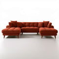 U-förmiges 5-Sitzer-Ecksofa mit zwei Recamieren, Terrakotta/Braun, 350 x 165 x 86 cm